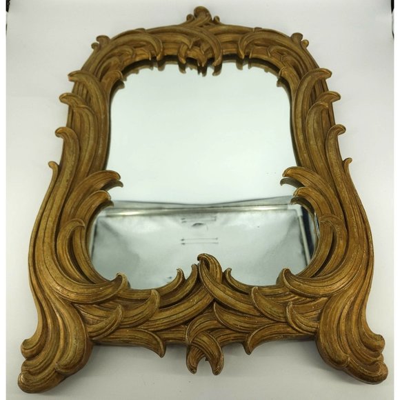Vint Syroco Wall Mirror Rectangle Gold Ornate Carved Wood MC Hollywood USA 21.5" - Picture 12 of 15